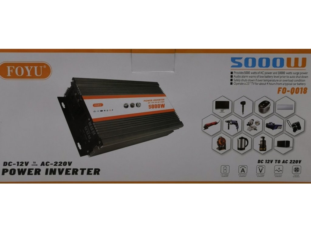 Měnič napětí DC/AC 12V / 230V, 5000W - modifikovaný