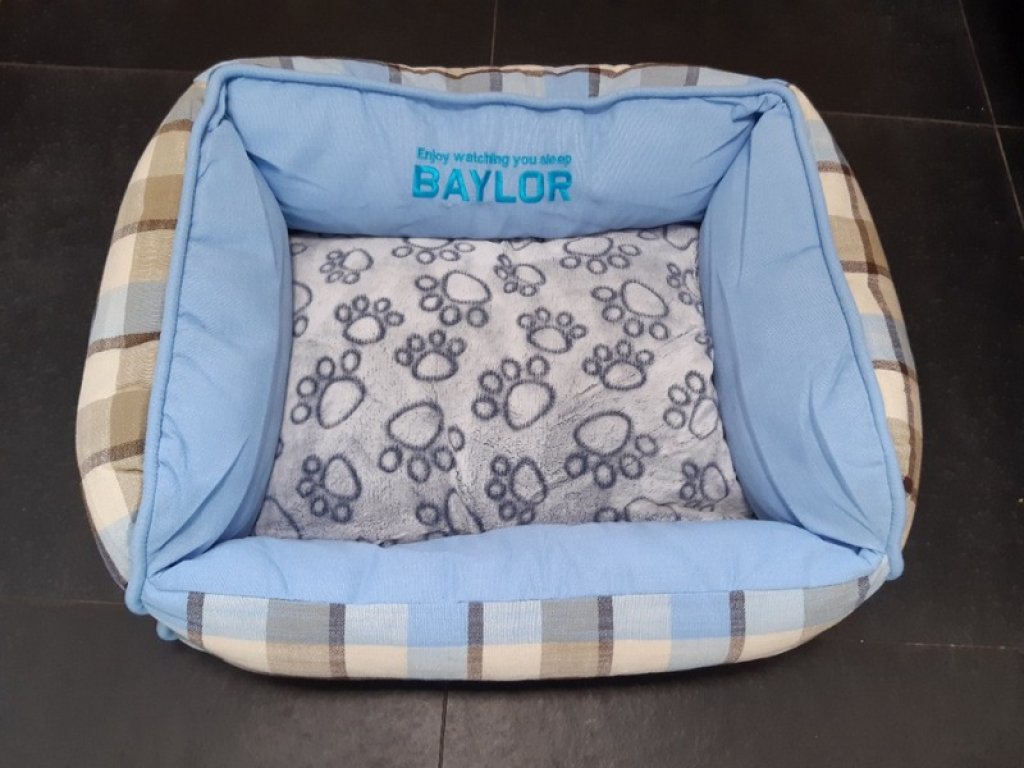 Pelíšek pro psy Baylor modrý, 65x52x17cm BA-01