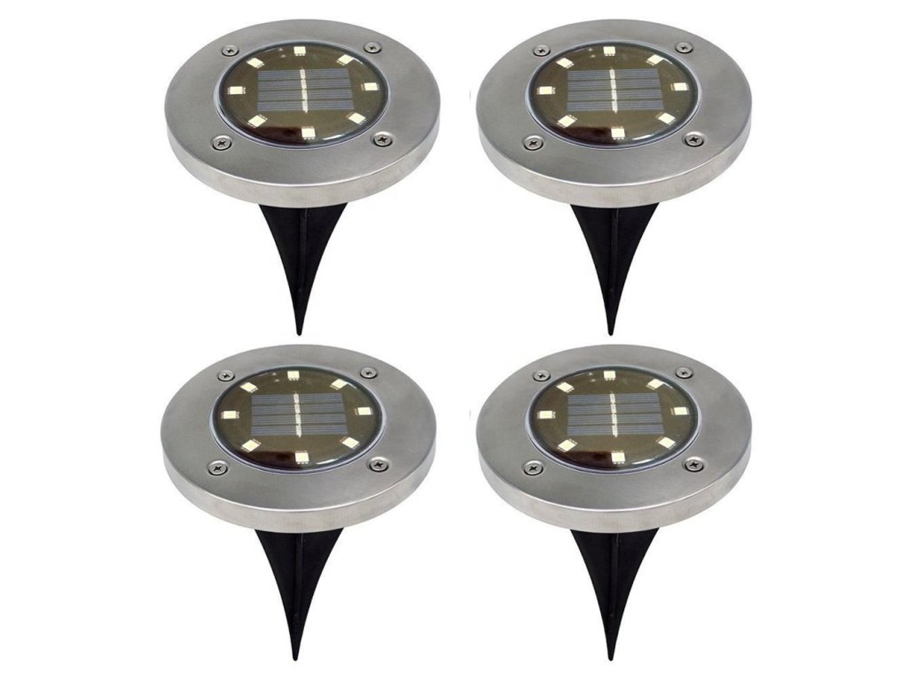 Sada kruhových solárních světel Disk Lights - 4ks