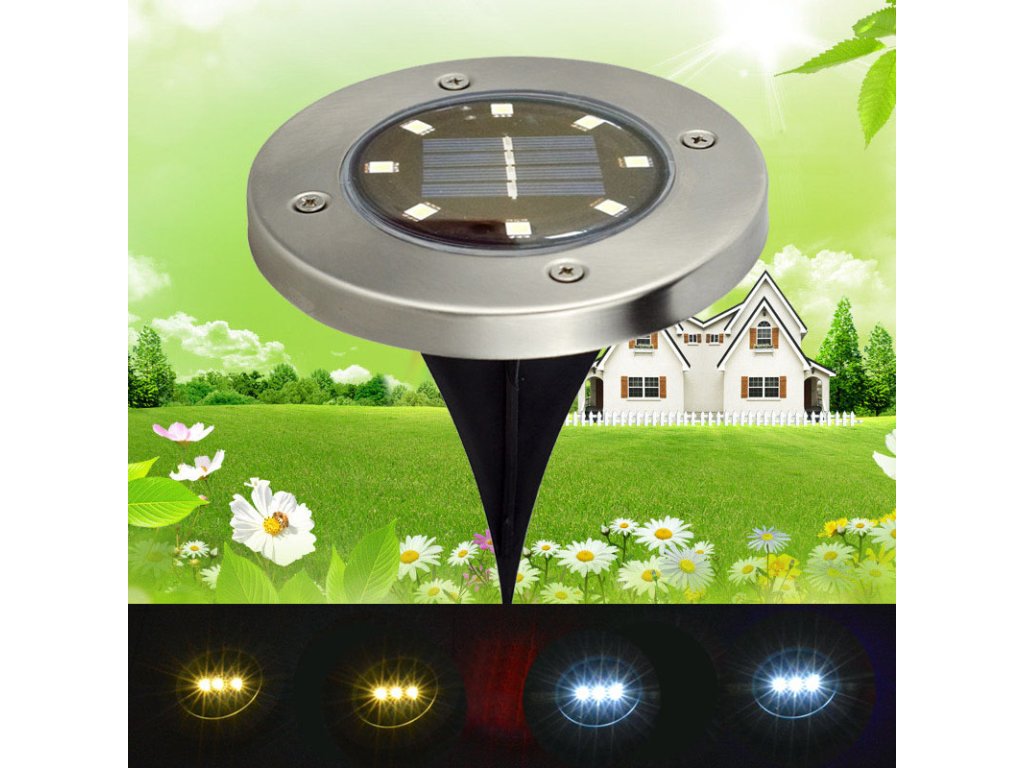 Sada kruhových solárních světel Disk Lights - 4ks