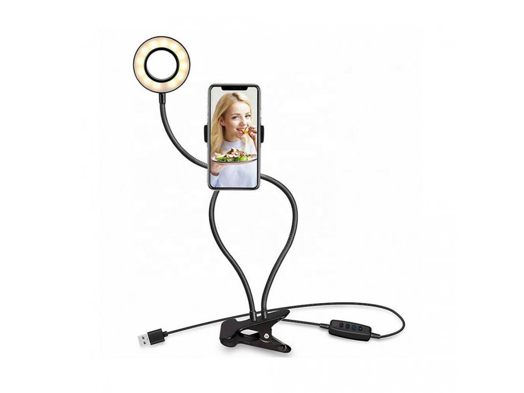 Selfie držák na telefon s LED osvětlením