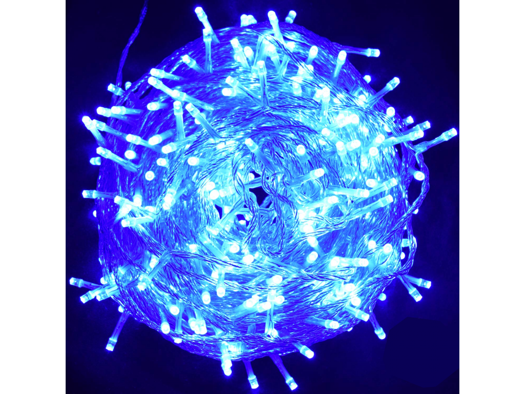 Vánoční světelný řetěz 500 LED bílý kabel 50m venkovní