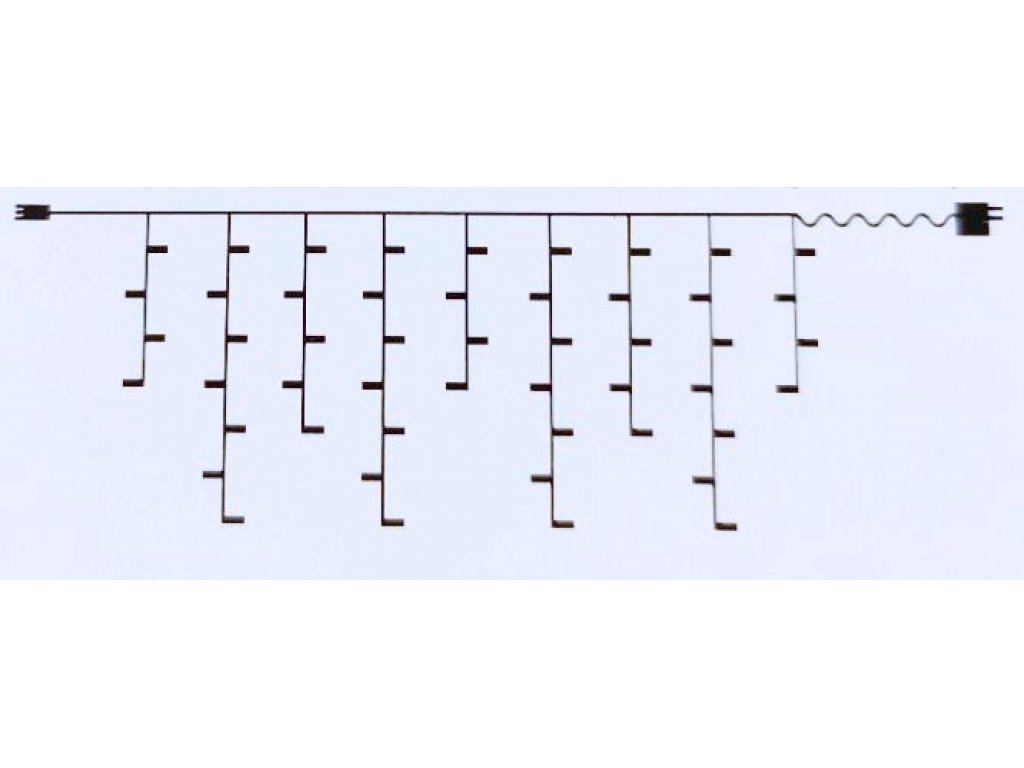 Vánoční světelný závěs 500 LED venkovní + ovladač, studená bílá, černý kabel