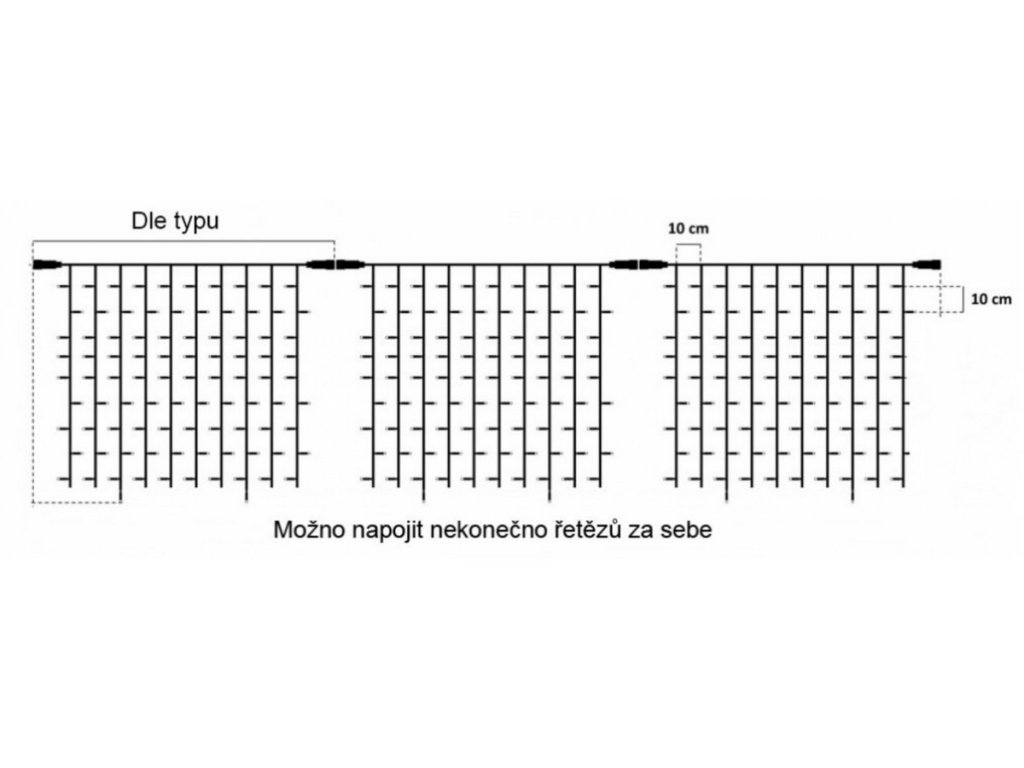 Venkovní LED vánoční závěs 10M - 500 diod
