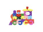Dřevěné vzdělávací puzzle Mašinka