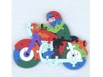 Dřevěné vzdělávací puzzle Motorka