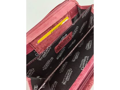 Dámská kožená peněženka ROBERTO s motivem růže RSN-3, různé barvy