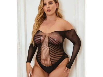 Dámské BODYSTOCKING PLUS SIZE 21153Q, černé XL-XXXL