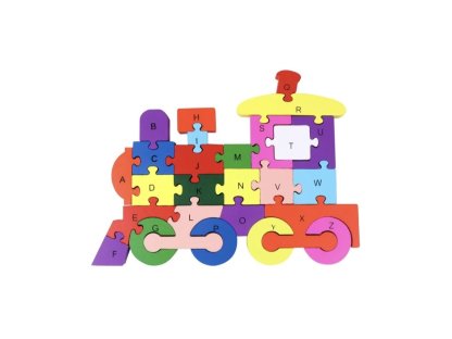 Dřevěné vzdělávací puzzle Mašinka