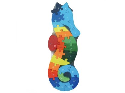 Dřevěné vzdělávací puzzle Mořský koník