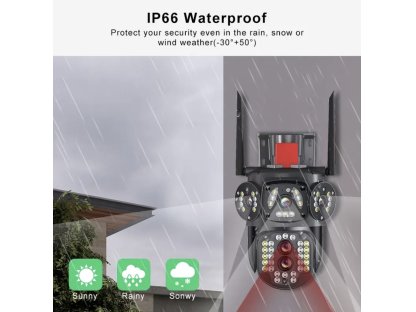 Duální bezpečnostní otočná WiFi kamera HD se 4 objektivy
