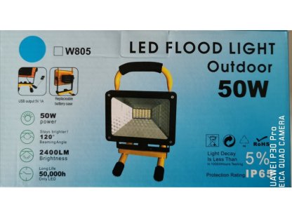 FOYU FI-50 LED reflektor přenosný akumulátorový 50W