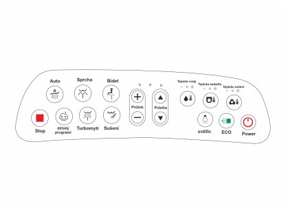 Japonský elektronický Bidet s Ovládáním - STANDARD tvar "U"