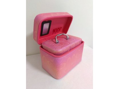 Kosmetický kufřík - set 3 kusů, tmavě růžový s duhovým odleskem
