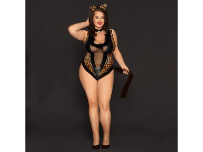 Kostým Kočičí žena PLUS SIZE, leopardí XL-XXL P81113