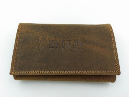 Kožená peněženka WILD 844 hnědá, unisex