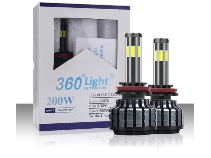 LED žárovky H4 pro auta, XS Headlight 360° CANBUS - 2ks