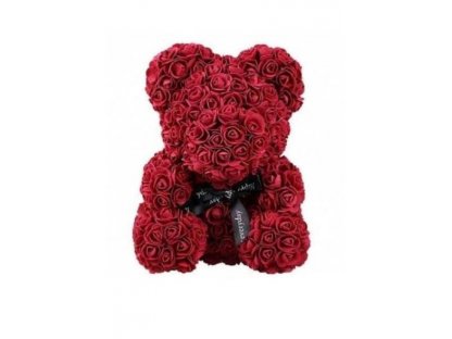 Medvídek z růží 25cm v dárkové krabičce s mašlí, Valentýn, různé barvy BEAR-25