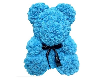 Medvídek z růží 25cm v dárkové krabičce s mašlí, Valentýn, různé barvy BEAR-25