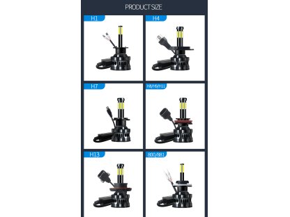 N9 LED žárovky H1 pro auta Headlight 300W - 2ks