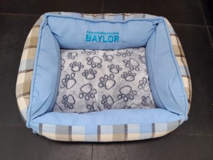 Pelíšek pro psy Baylor modrý, 65x52x17cm BA-01
