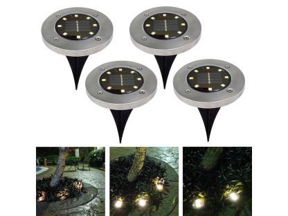 Sada kruhových solárních světel Disk Lights - 4ks