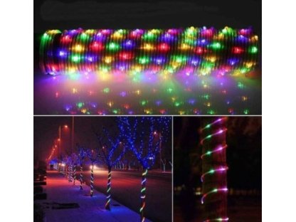 Solární světelná hadice 100 LED RGB, 12m