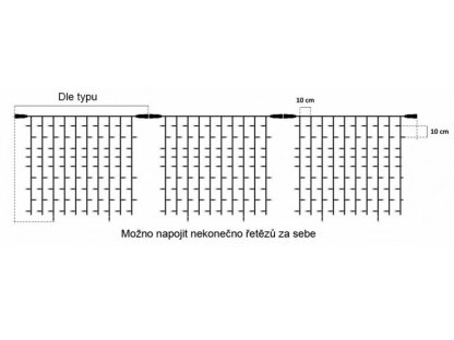 Venkovní LED vánoční závěs 10M - 500 diod