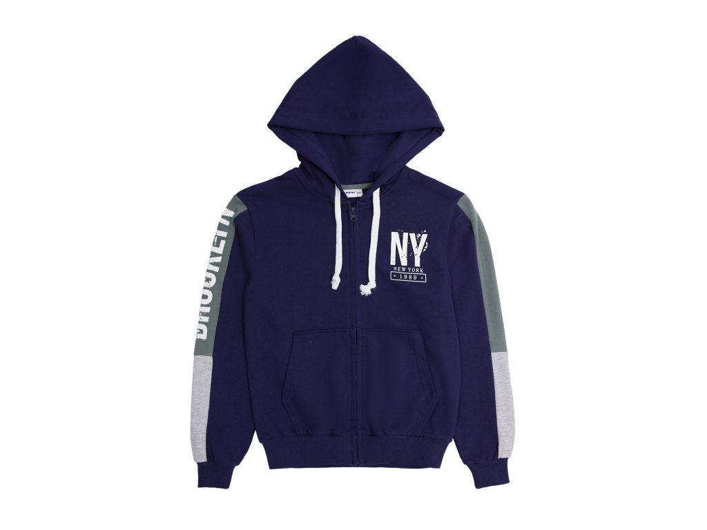 Chlapecká mikina na zip Brooklyn - navy