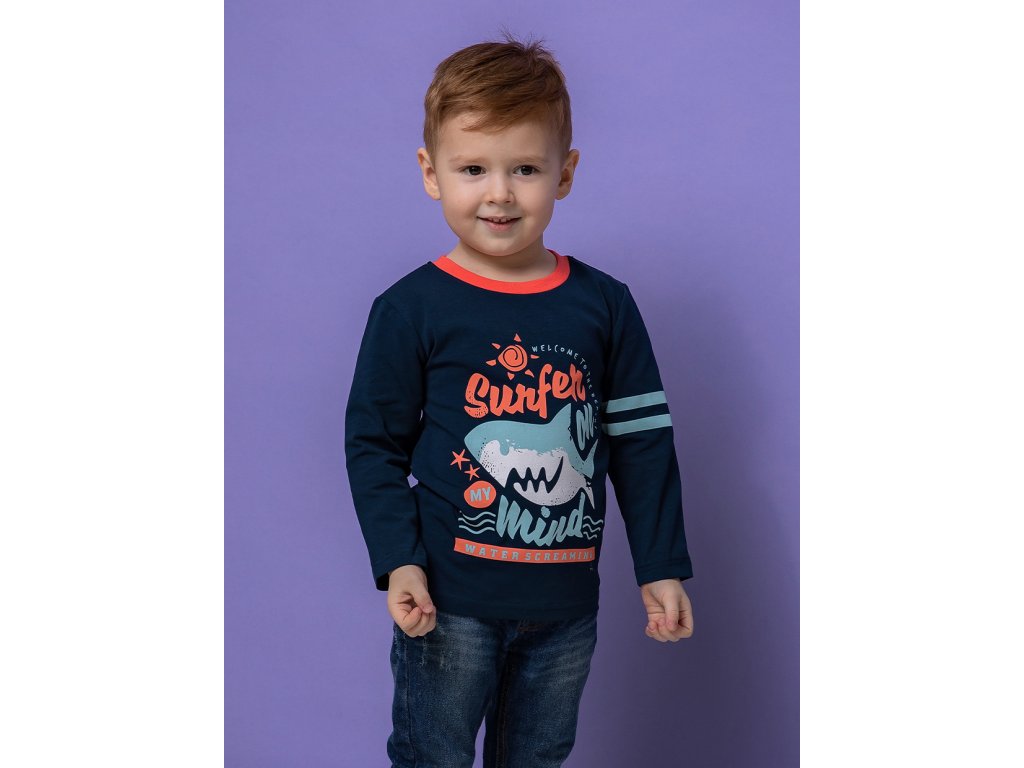Chlapecké tričko s dlouhým rukávem Surfer - navy
