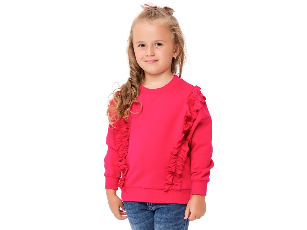 Dívčí mikina Frill - malinová