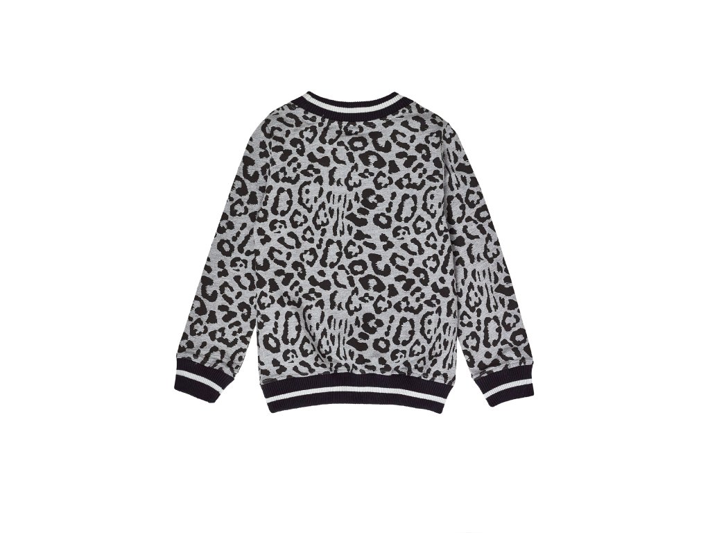 Dívčí mikina Leopard - šedý melanž