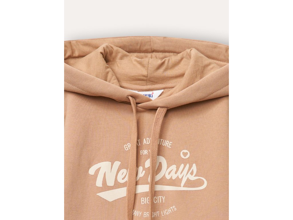 Dívčí mikina s kapucí New Days - Béžová