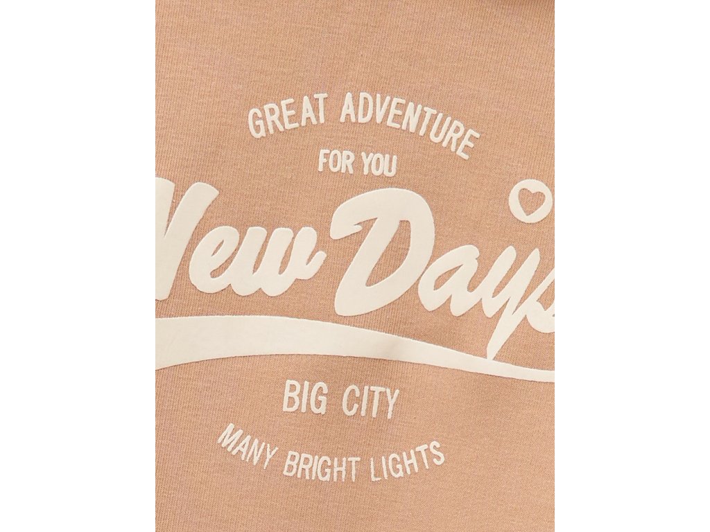 Dívčí mikina s kapucí New Days - Béžová