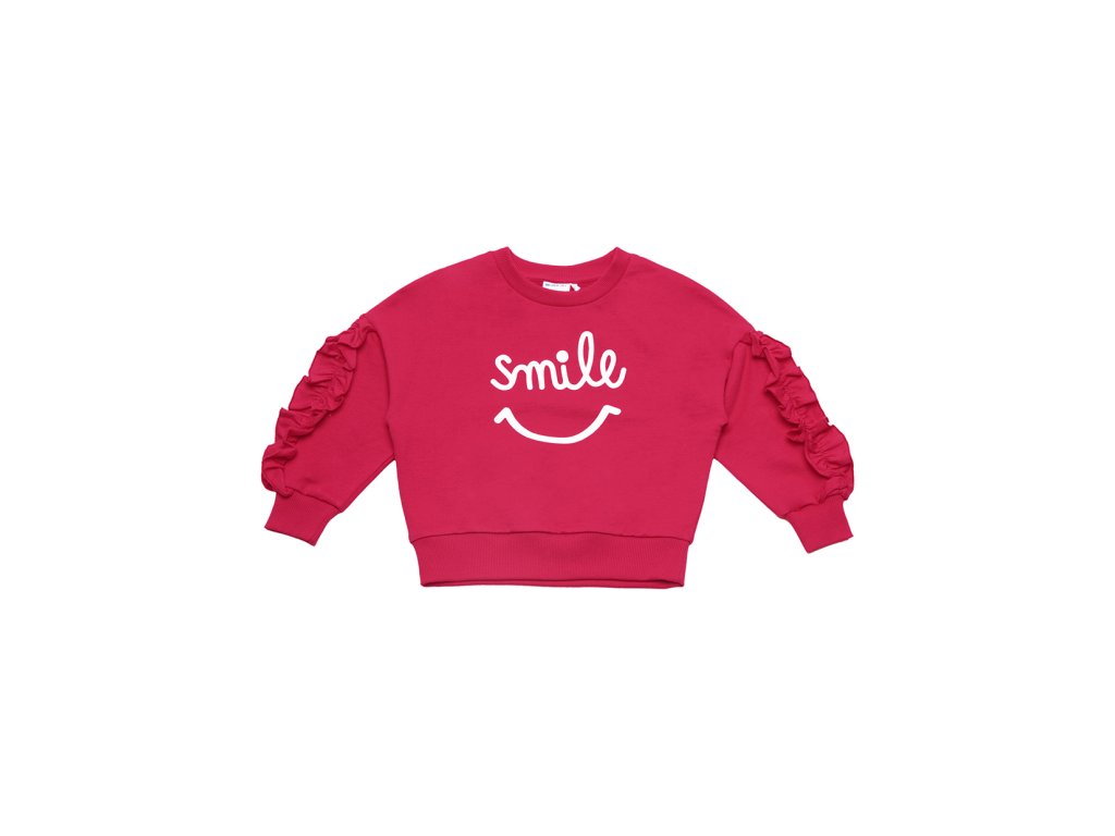 Dívčí mikina Smile - malinová