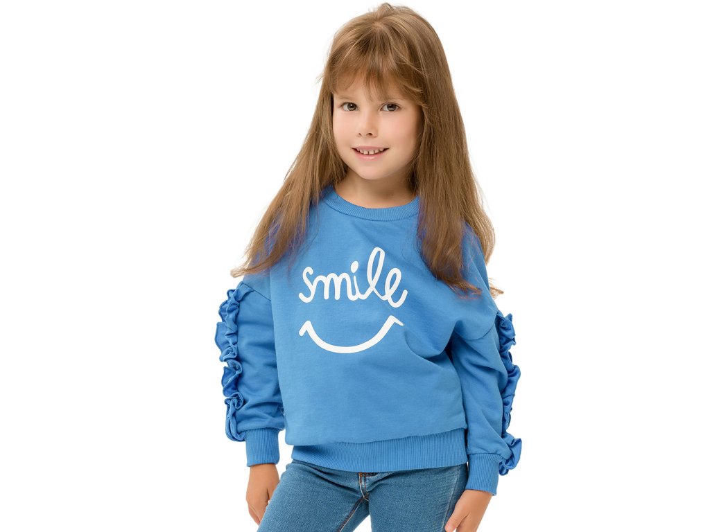 Dívčí mikina Smile - modrá