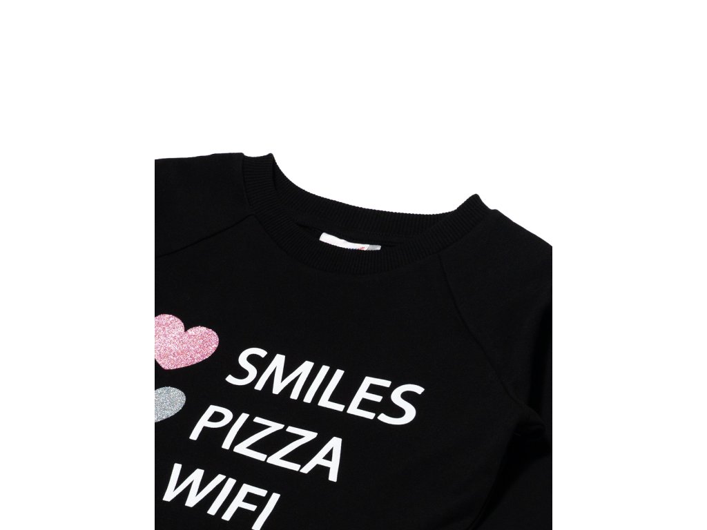 Dívčí mikina Smiles - černá
