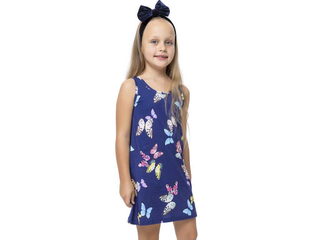Dívčí noční košile Butterfly - navy