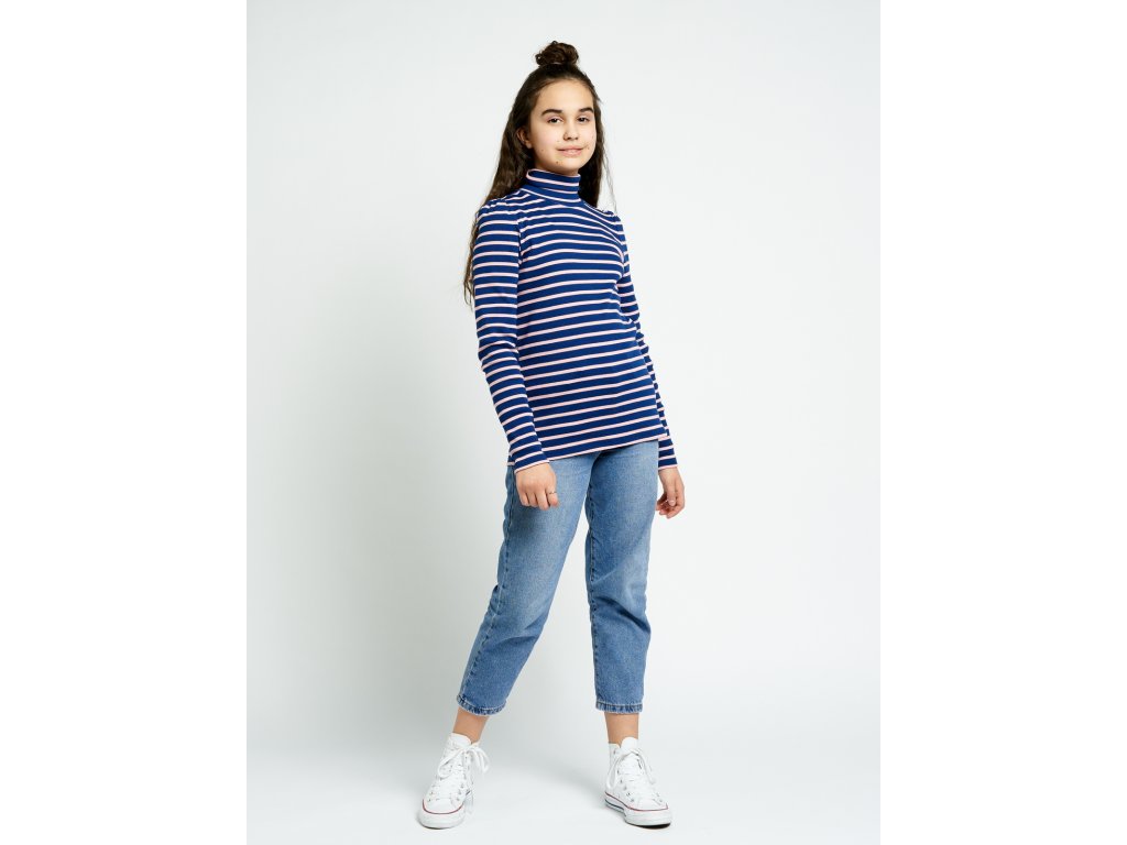 Dívčí rolák Colourful Dreams - navy - pruhy