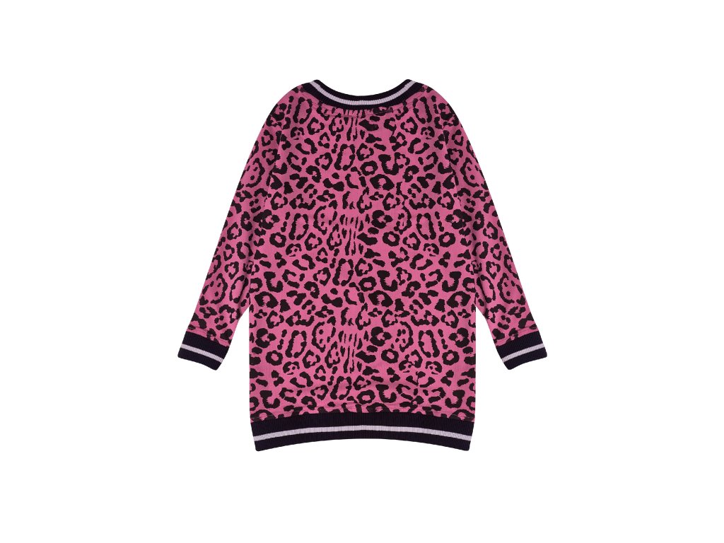 Dívčí šaty Leopard - růžová