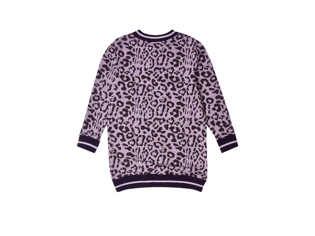 Dívčí šaty Leopard - šedý melanž