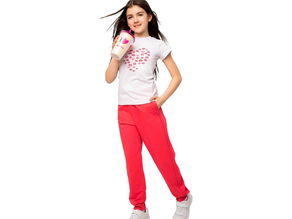 Dívčí tepláky Girls Club - růžová