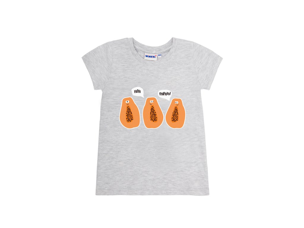 Dívčí tričko Papaya - šedý melanž
