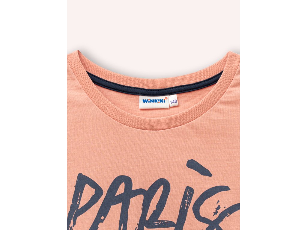 Dívčí tričko Paris - pudrová