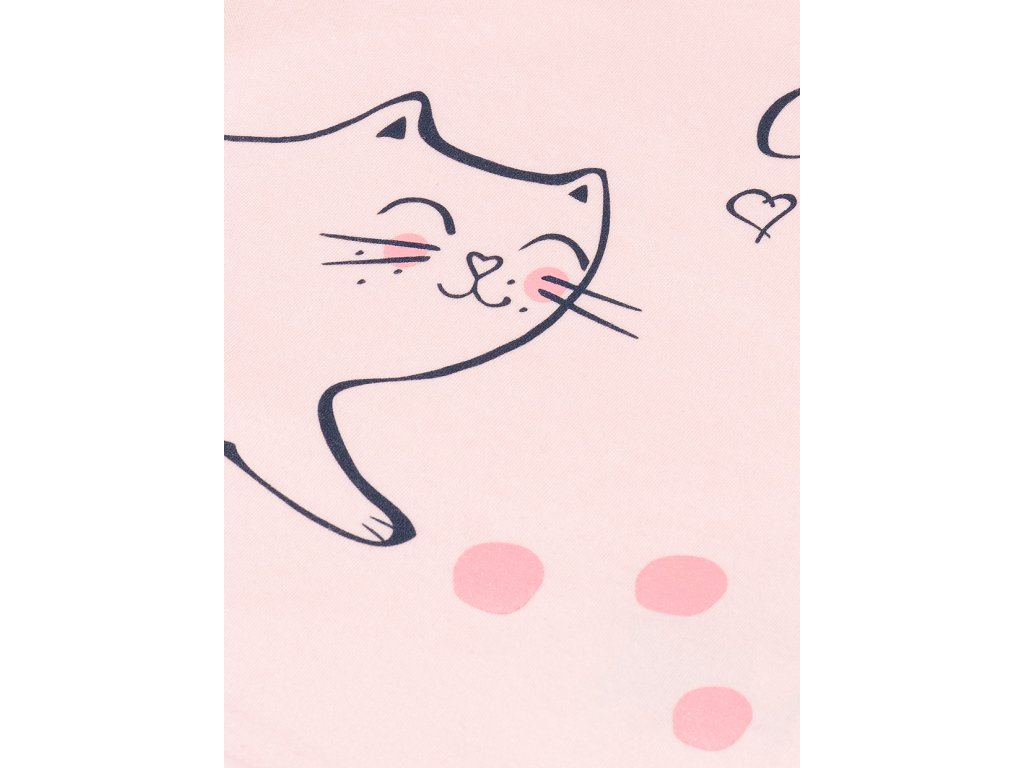 Dívčí tričko s dlouhým rukávem Cute Cat - růžová