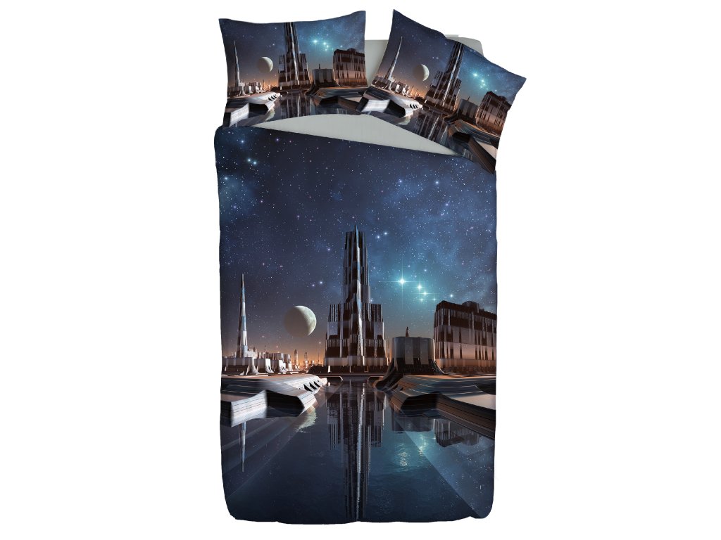 Set dětského povlečení pro kluky i teenagery - Sci-Fi Město z hvězd
