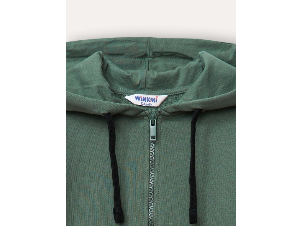 Unisex mikina na zip s kapucí LA - Khaki