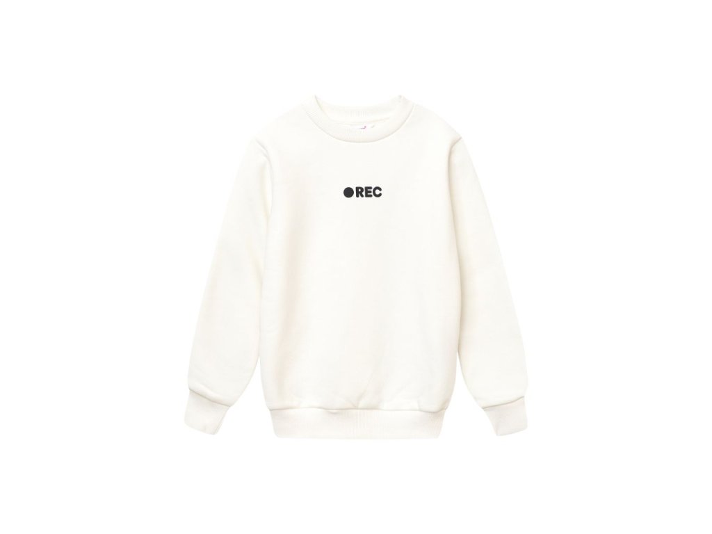 Unisex mikina REC - Mléčně bílá