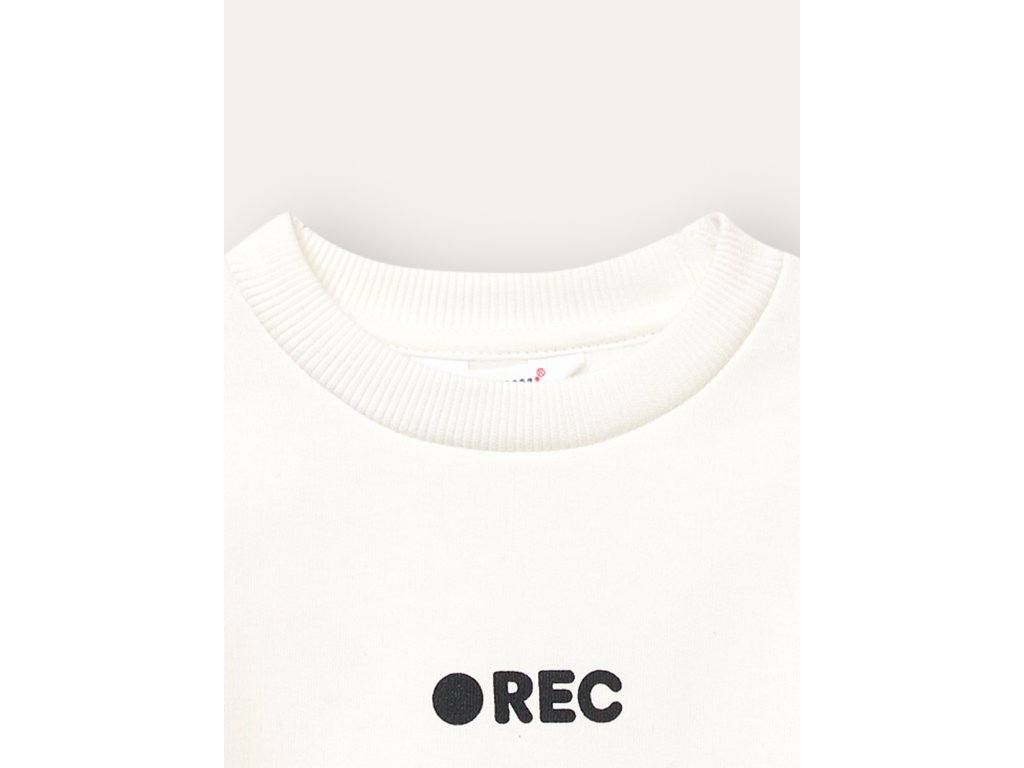 Unisex mikina REC - Mléčně bílá