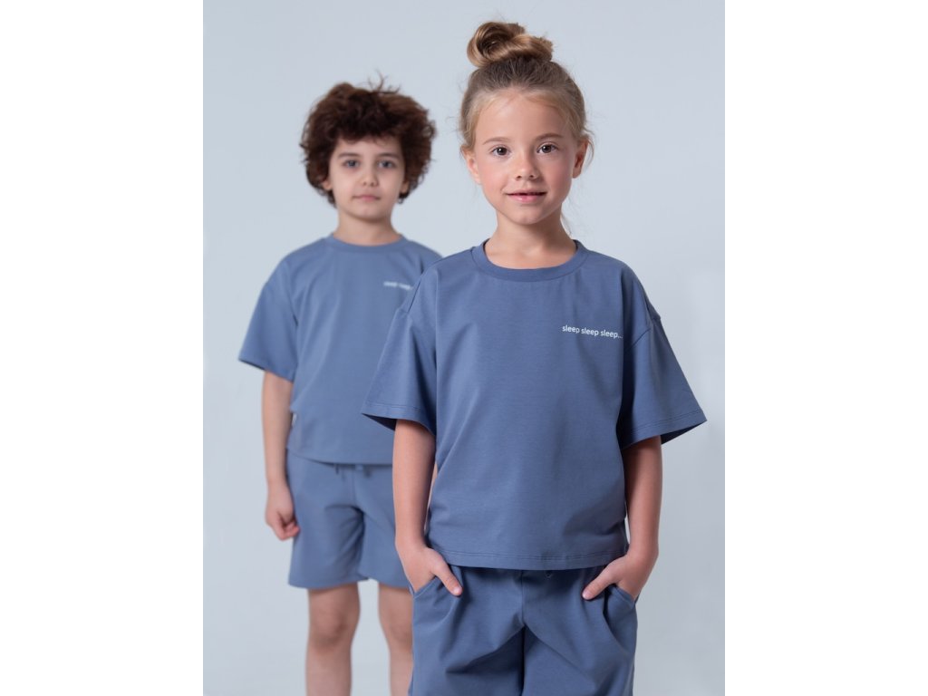 Unisex pyžamo Base, krátké kalhoty, krátký rukáv - tmavě modrá